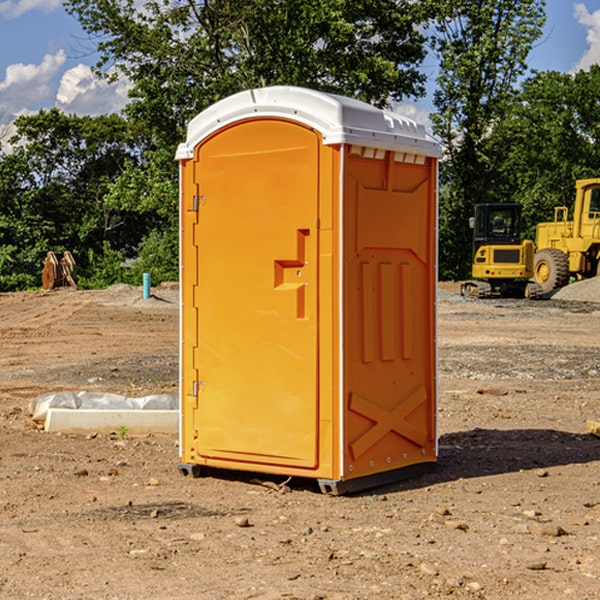 how often are the portable restrooms cleaned and serviced during a rental period in Wolf Trap